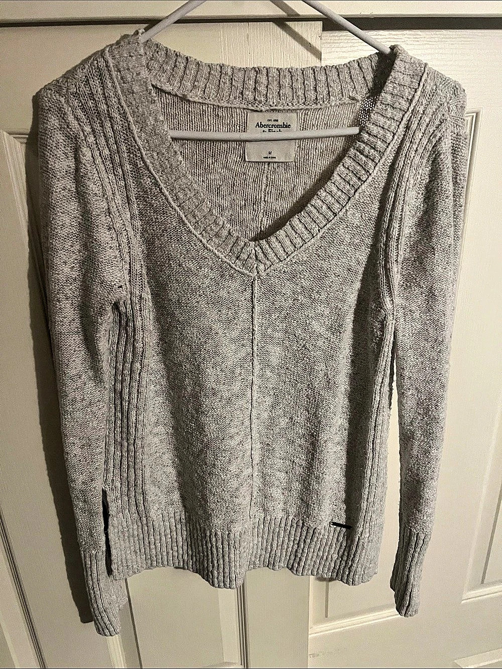 Fall sweater Abercrombie & Fitch Gray V-Neck